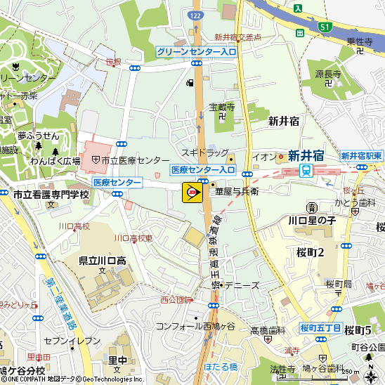 ウチダオート（株）　川口店付近の地図